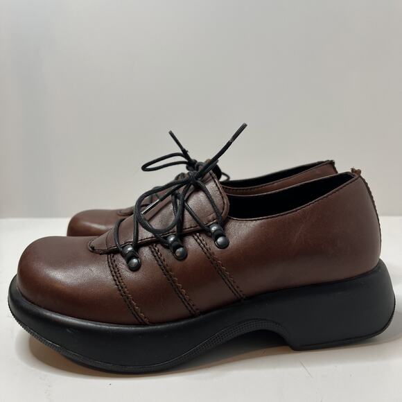 Dansko Janika Brown Lace Up Oxford Clogs Women’s Size 37 EU/US 6.5 - Picture 3 of 10